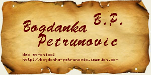 Bogdanka Petrunović vizit kartica